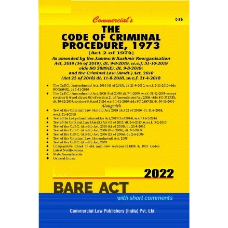 Commercial Law Publisher's The Code Of Criminal Procedure, 1973 [CrPC ...